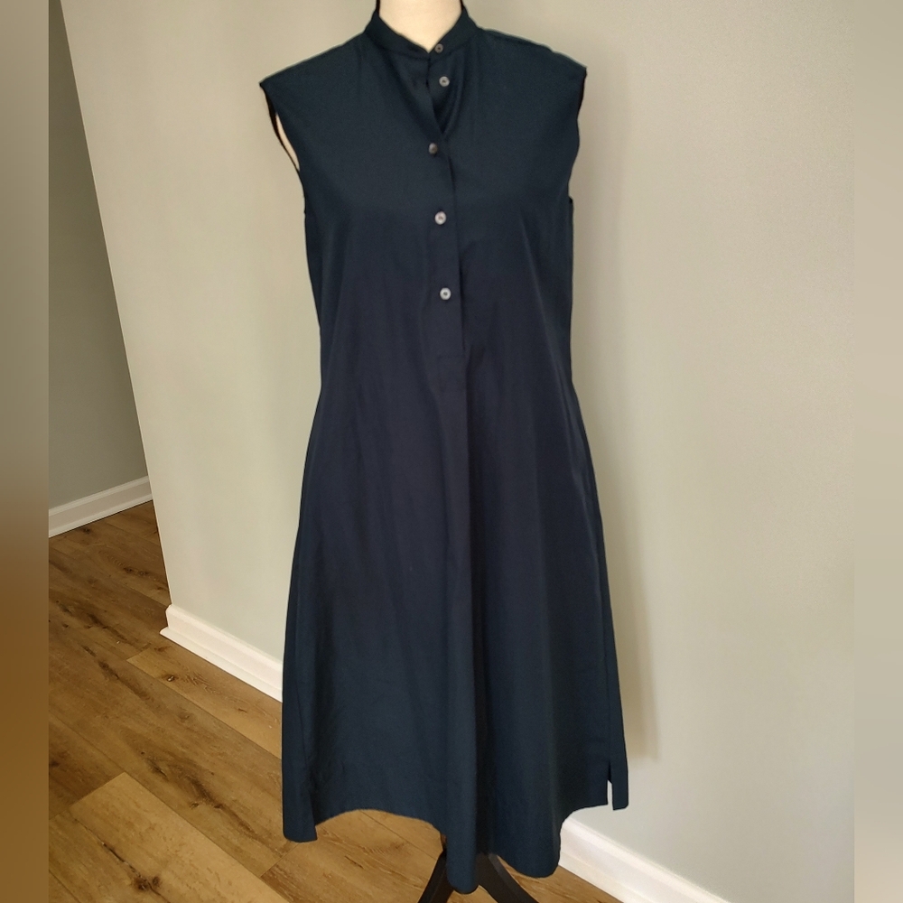 Aspesi Sleeveless Navy Shirt Dress